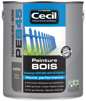 PEINTURE BOIS PE/B45 SAT.0,5L Brun Fonce